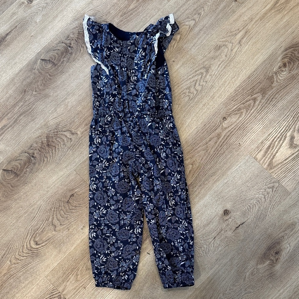 Janie and Jack Navy Floral Kids Bodysuit